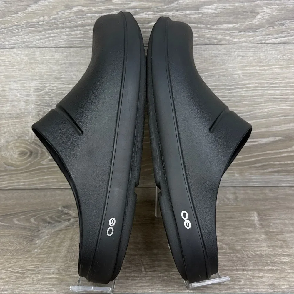 Oofos Oocloog Men's Sz 12/Women’s 14 Black Oofoam Slip-On Recovery Mules Clogs